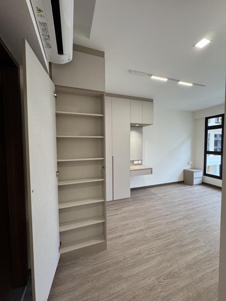 Minimalist Bedroom with Wardrobe and Downlights