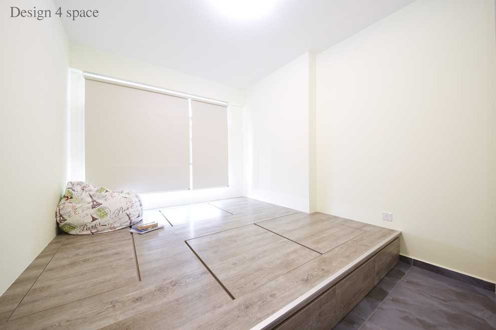 Modern Bedroom with Wood Flooring and Wardrobe