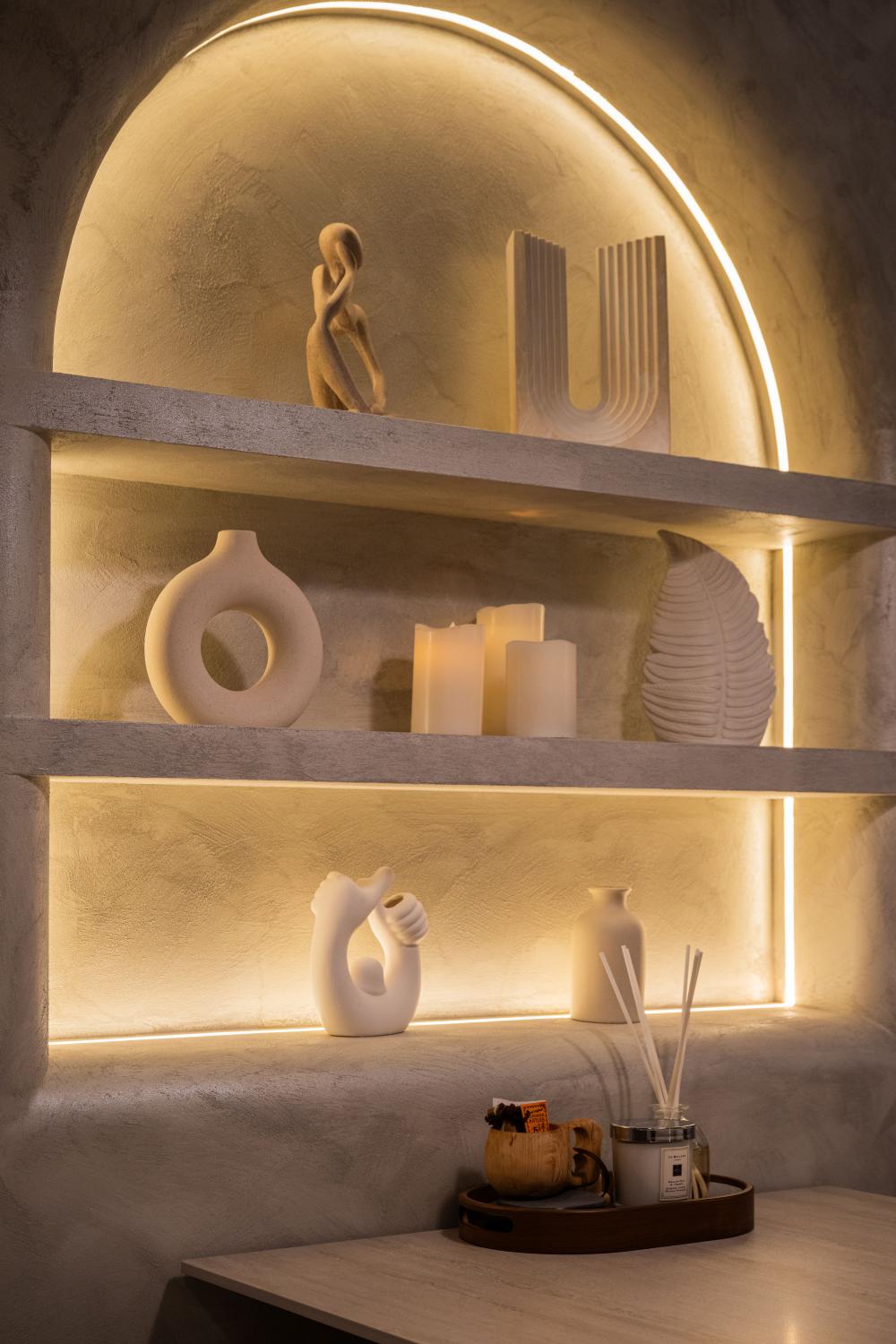 Modern Dining Room with Cove Lighting and Lighting