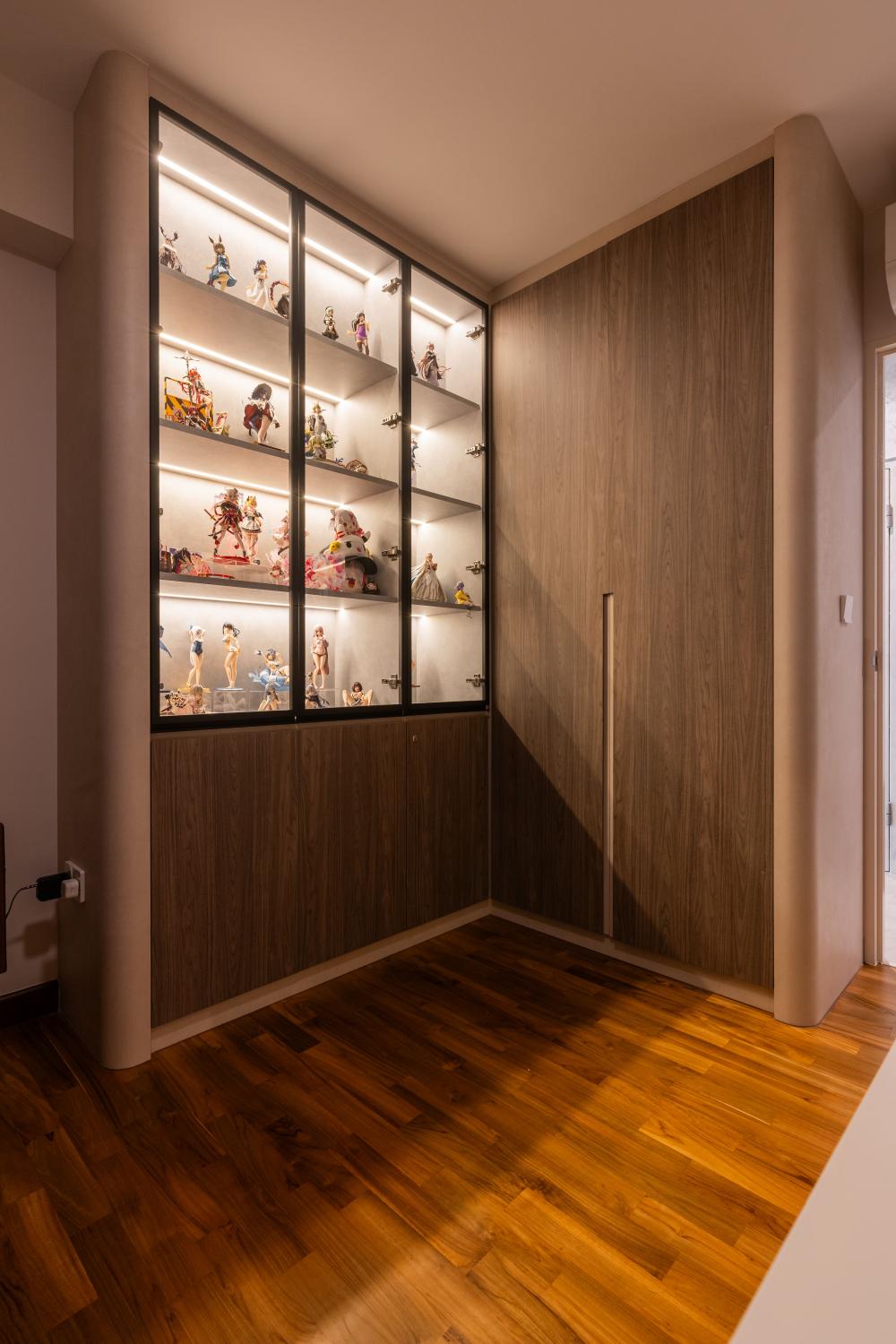 Modern Walk-in Wardrobe with Wardrobe and Display Cabinets