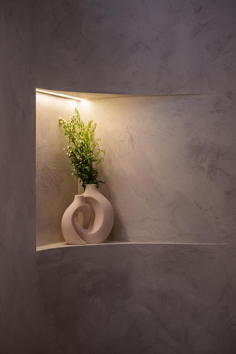 Modern Entryway with Feature Wall and Houseplants