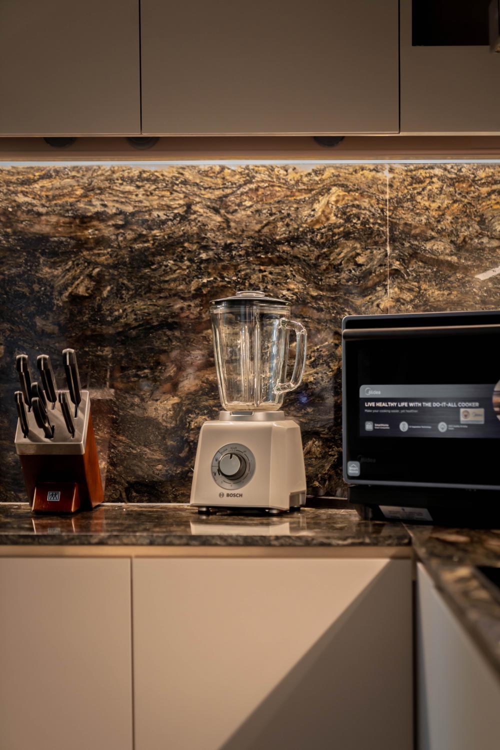 Modern Kitchen with Countertop and Kitchen Accessories