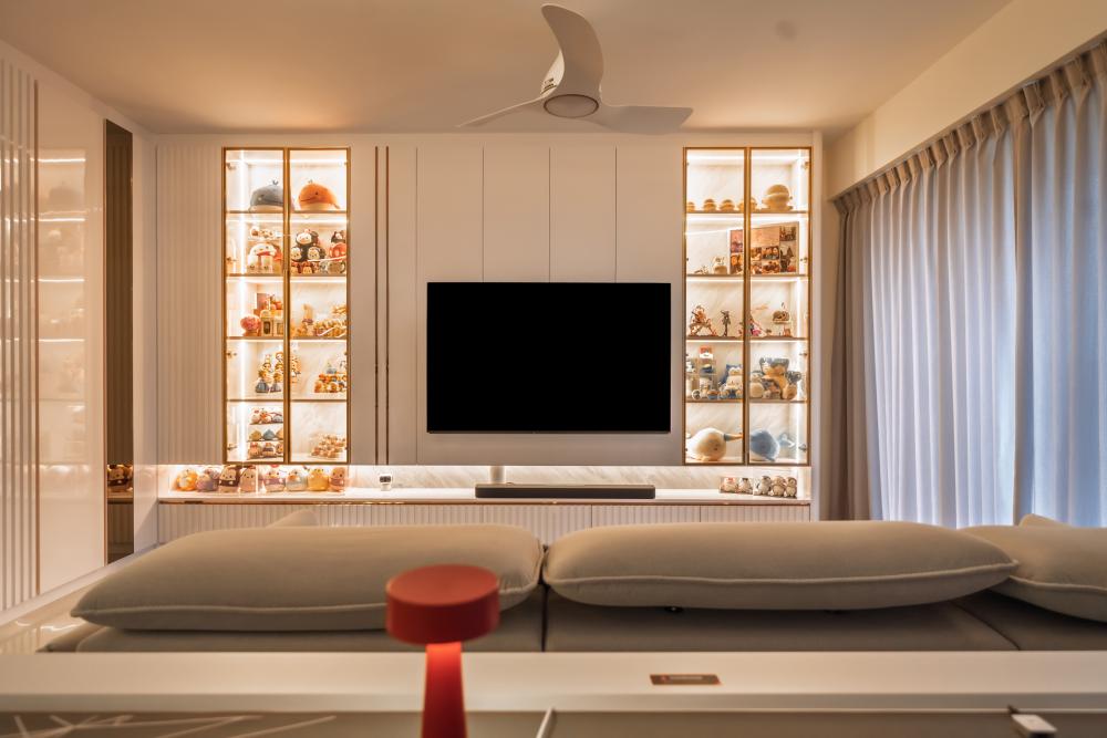 Contemporary Living Room with Sofa and Sofa Beds