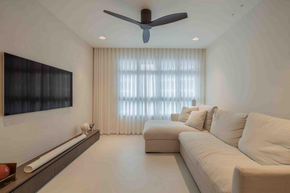 Minimalist Living Room with TV Console and Sofa