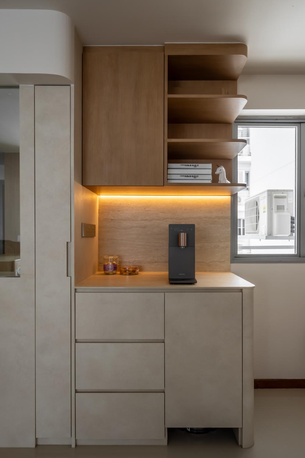 Scandinavian Pantry with Drinkware and Kitchen Accessories