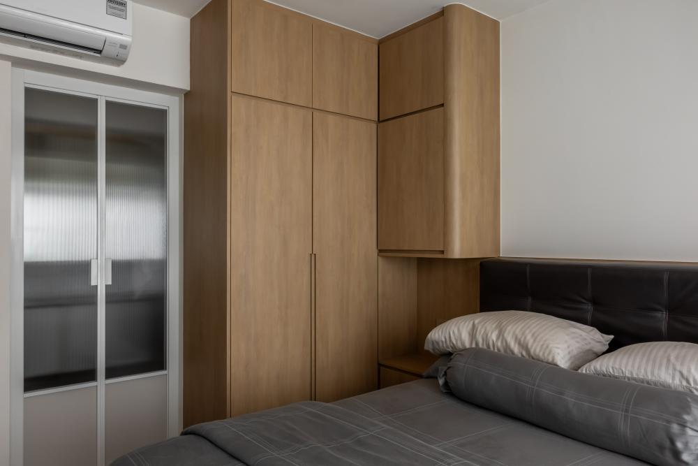 Scandinavian Bedroom with Bedside Table and Lighting
