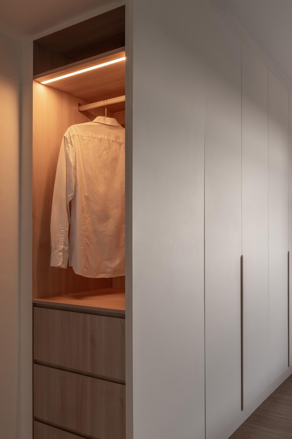 Scandinavian Bedroom with Wardrobe and Storage Cabinets