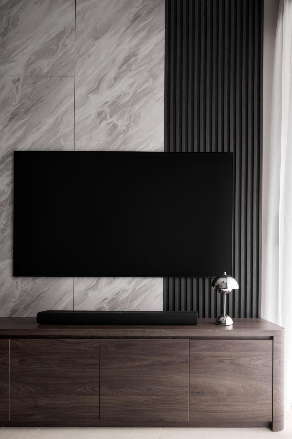 Modern Living Room with TV Console and Wood TV Console