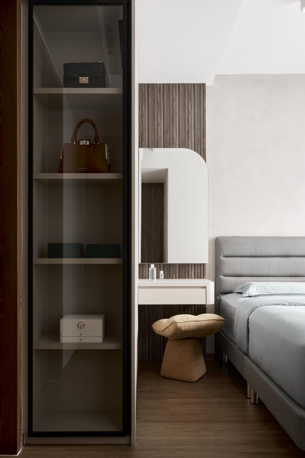 Modern Bedroom with Bedroom Dresser and Display Cabinets