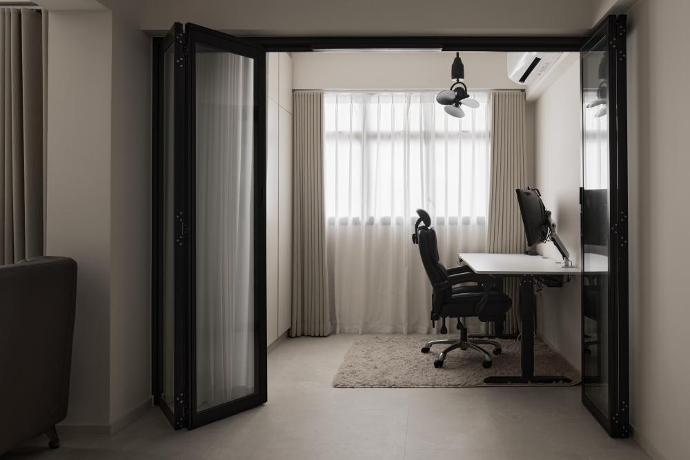 Contemporary Office with Desk and Desk Chairs