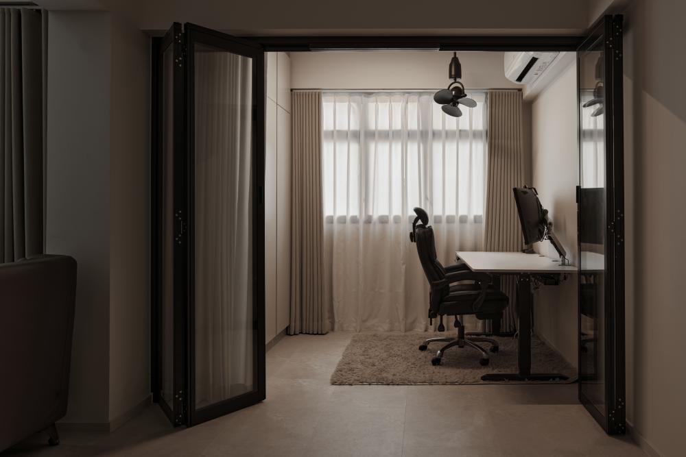 Contemporary Office with Desk and Desk Chairs