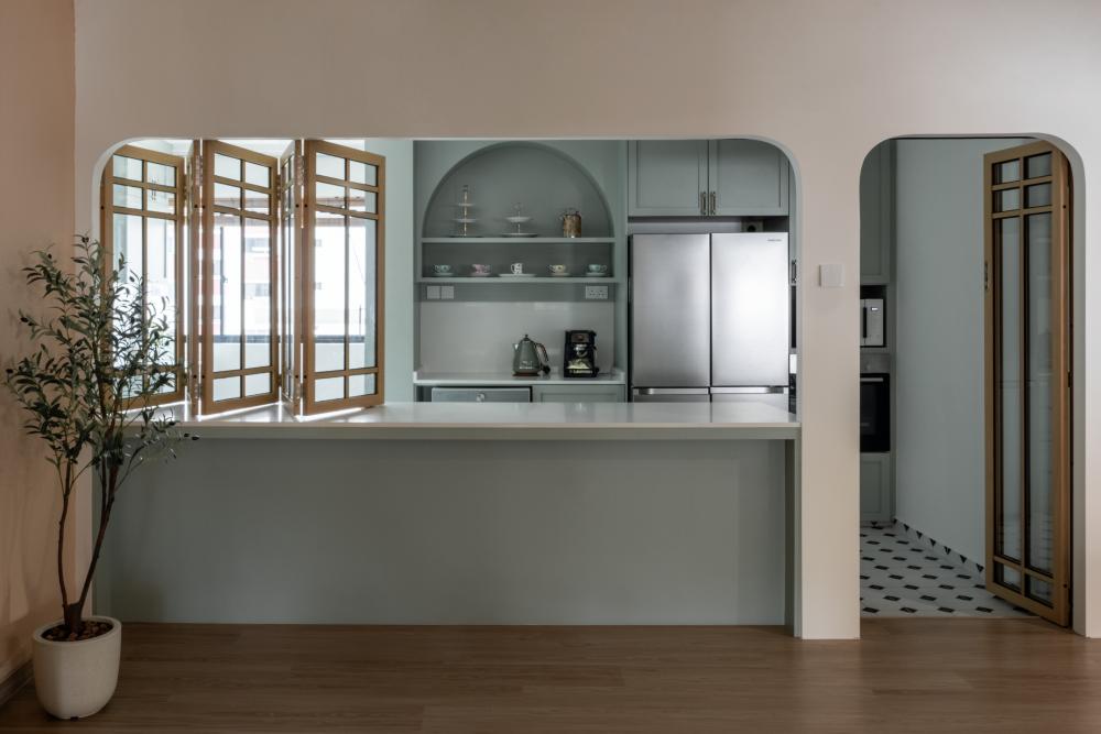 Modern Kitchen with Open Kitchen and Breakfast Counter