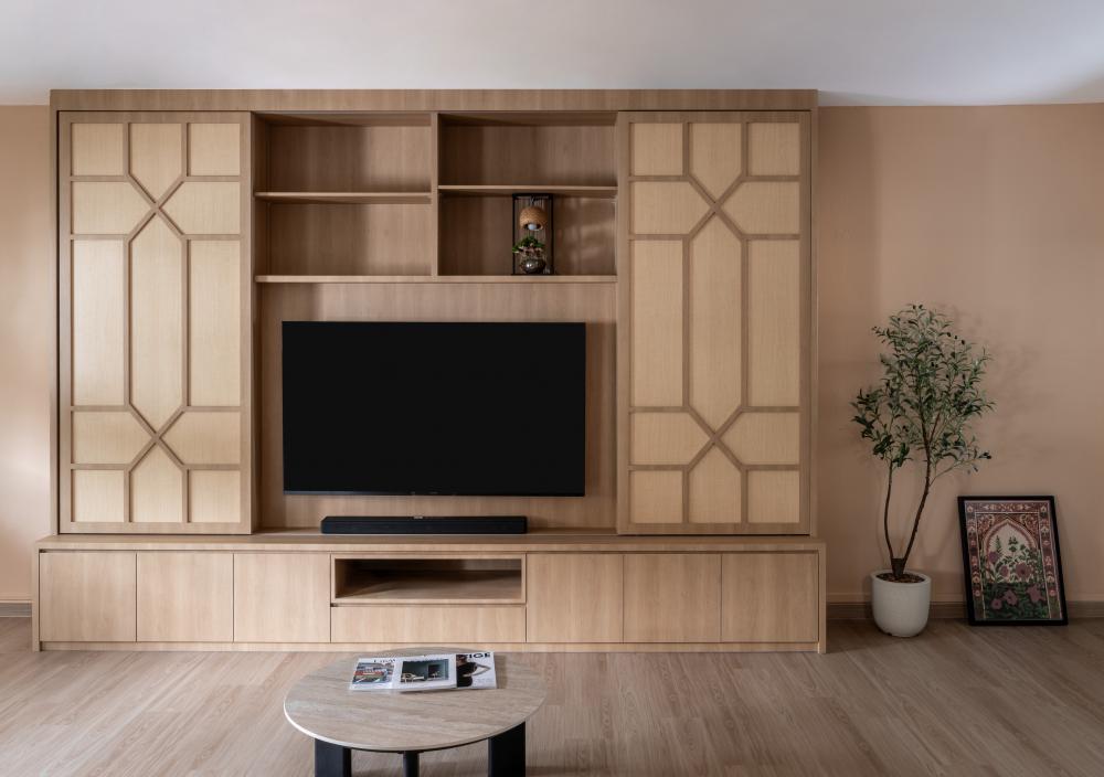 Modern Living Room with Feature Wall and Coffee Table