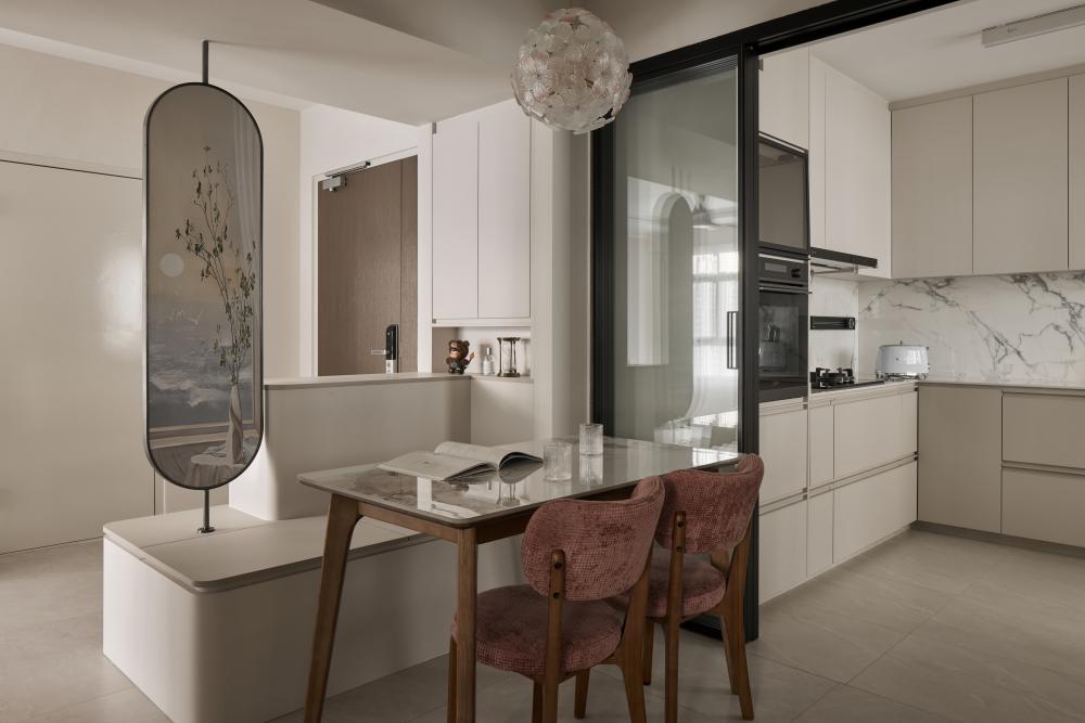 Asian Dining Room with Dining Table and Dining Chairs