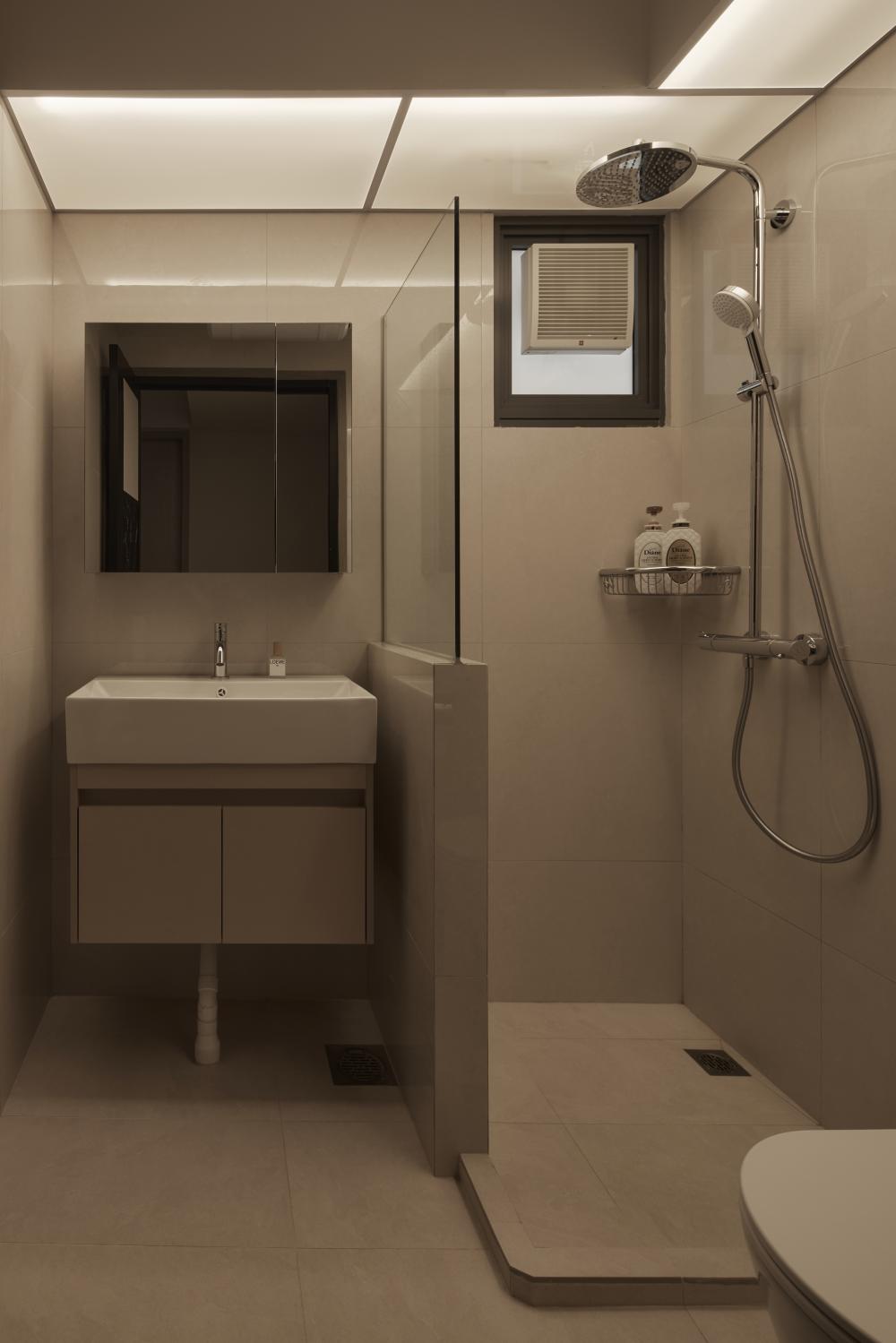 Asian Bathroom with Mirror and Bathroom Mirrors