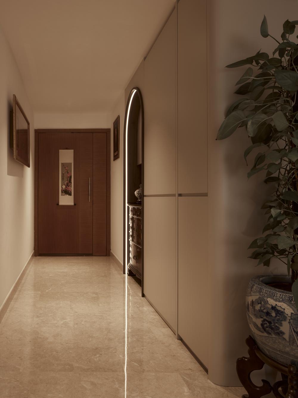 Asian Entryway with Shoe Rack and Small Storage