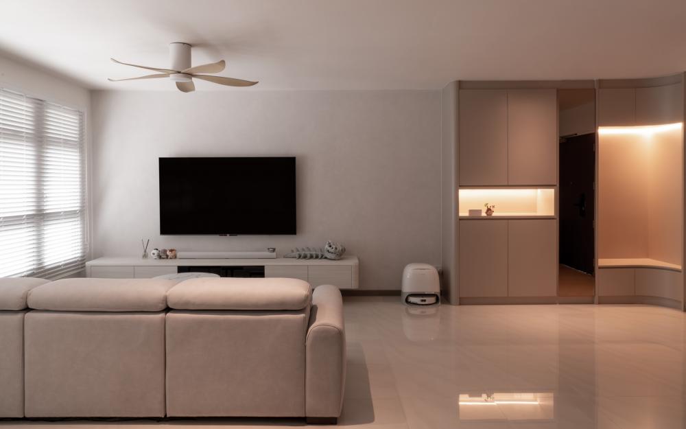 Modern Living Room with TV Console and TV