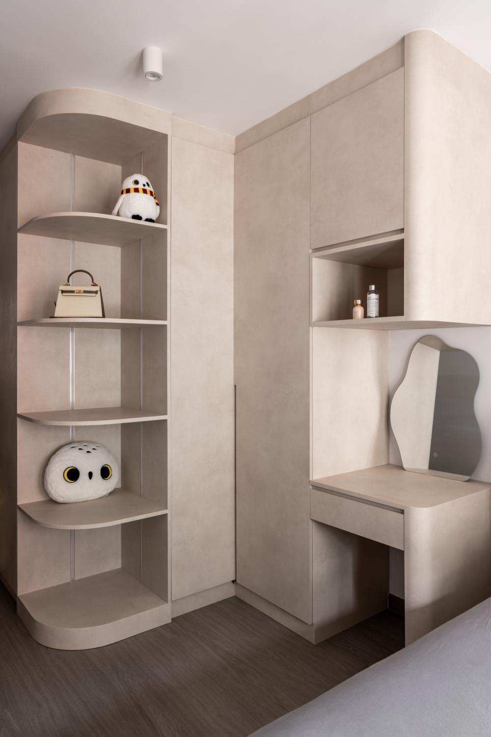 Modern Bedroom with Wardrobe and Bedside Table