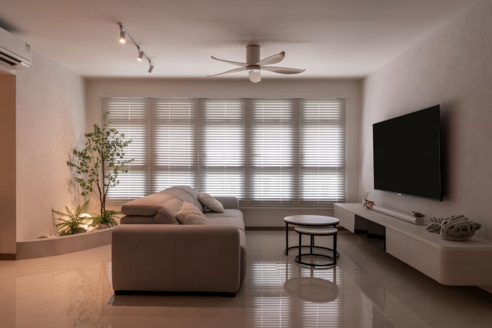 Modern Living Room with TV Console and Sofa