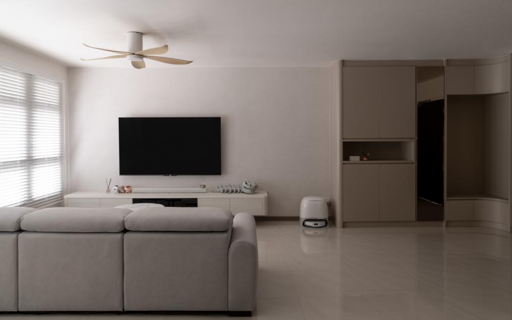 Modern Living Room with TV Console and TV