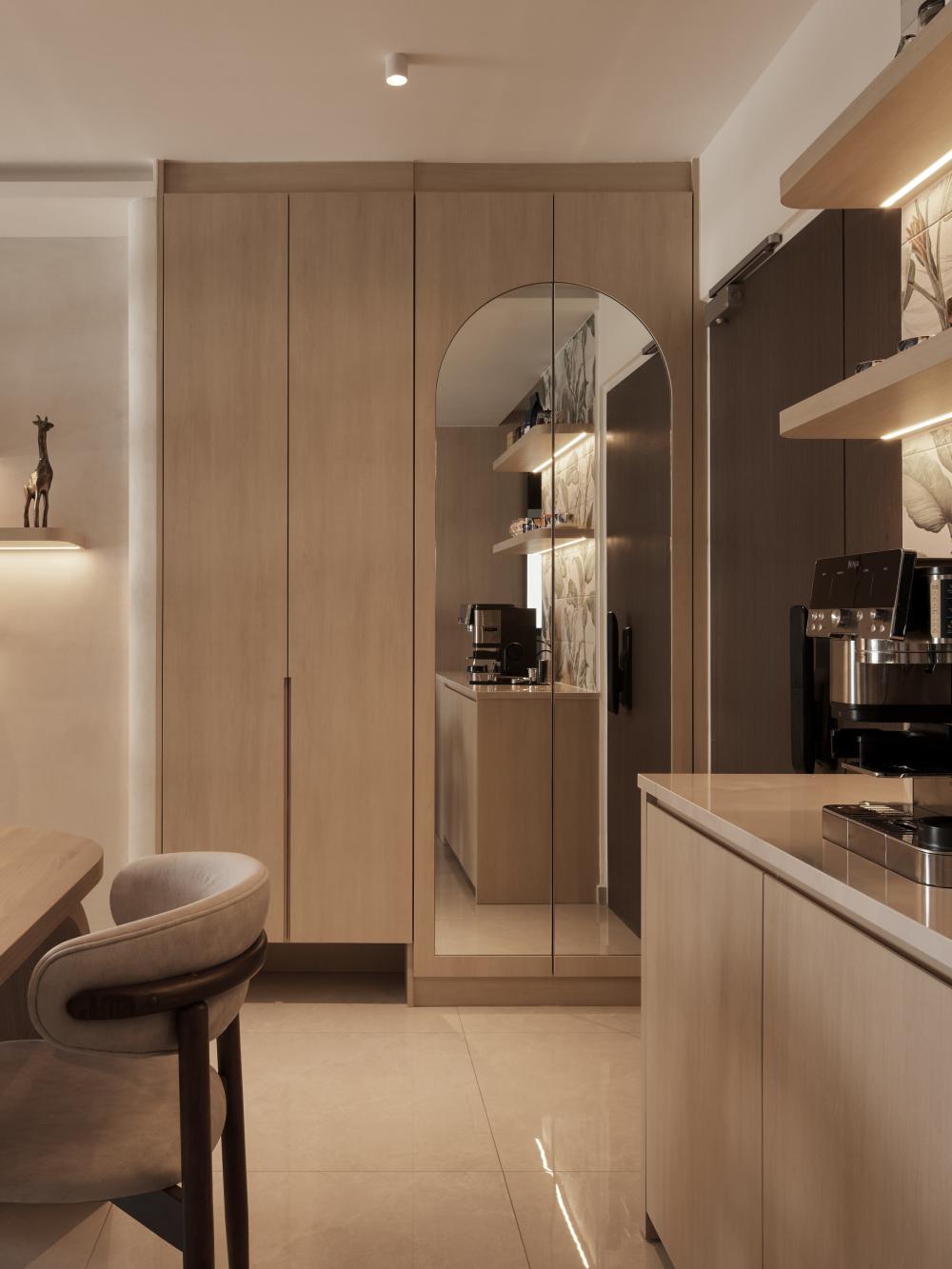 Scandinavian Entryway with Mirror and Shoe Rack