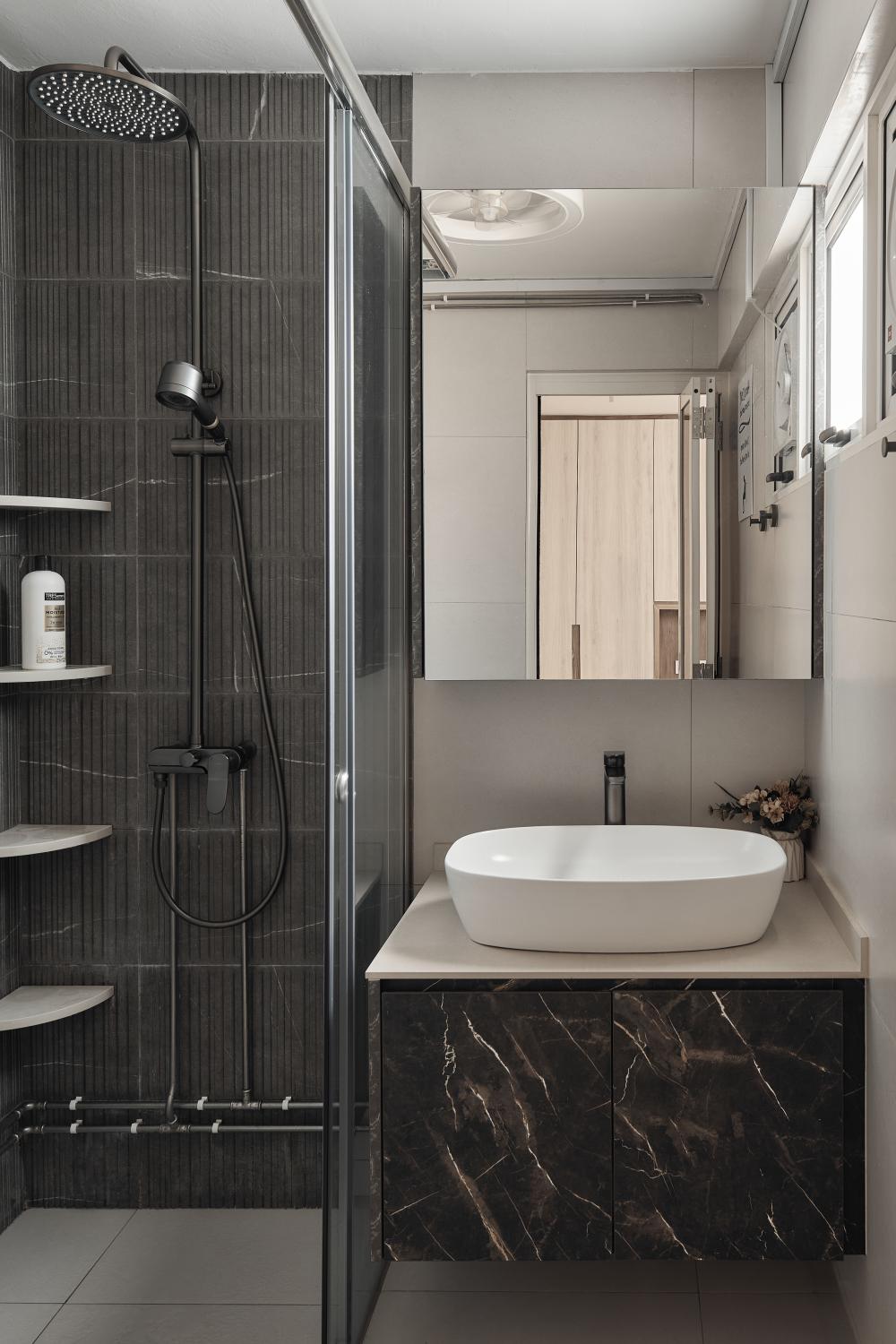 Modern Bathroom with Mirror and Bathroom Mirrors