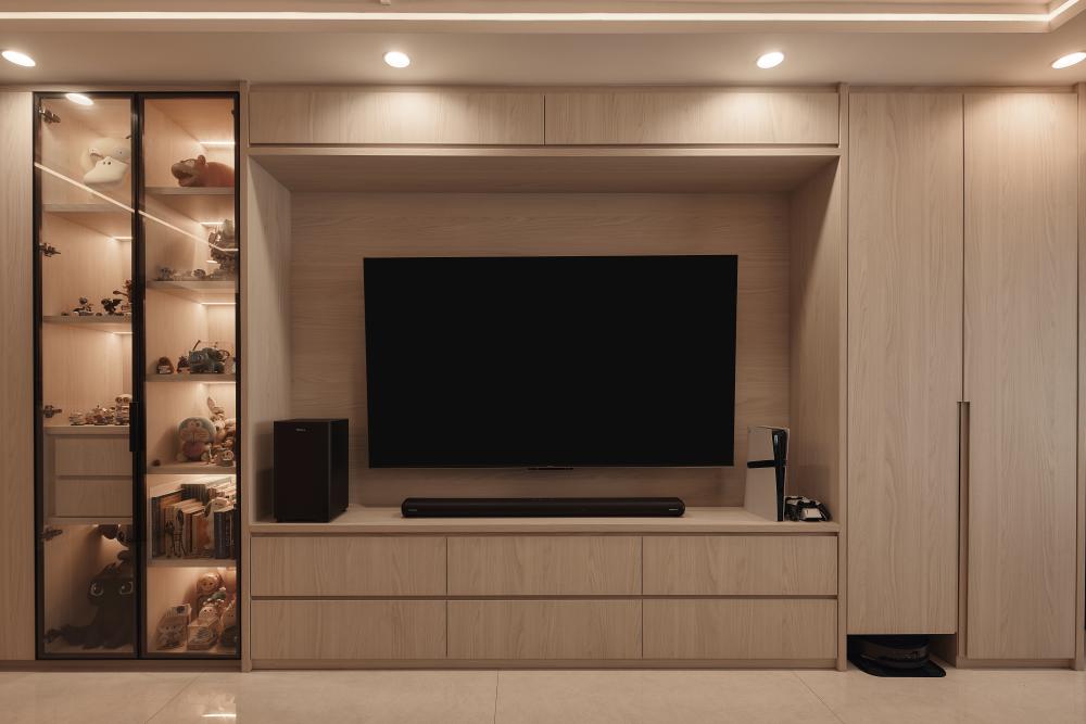 Modern Living Room with TV Console and TV