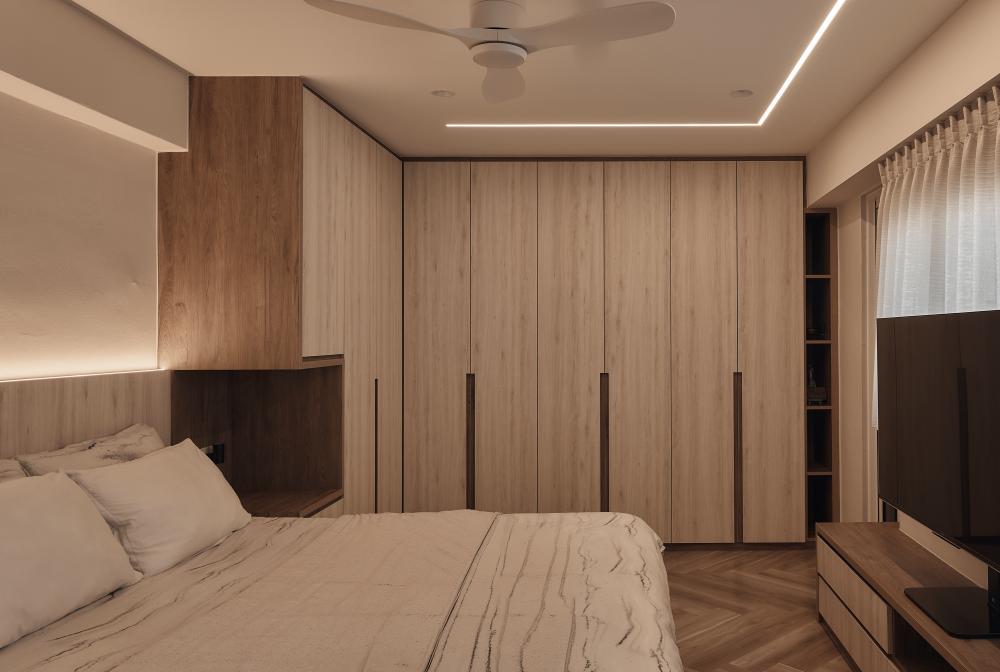 Modern Bedroom with Wardrobe and Closet