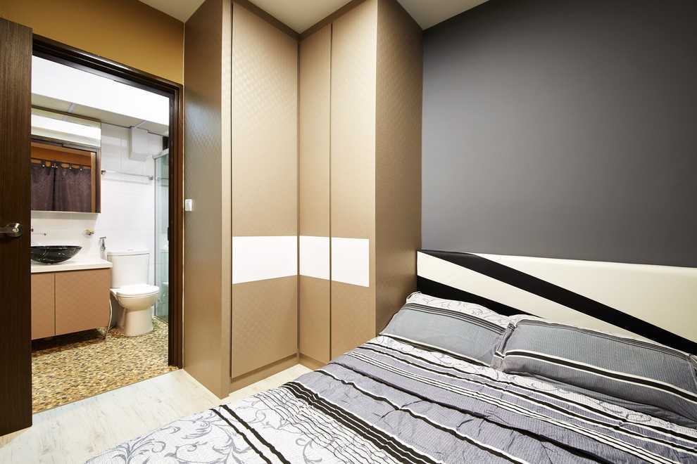 Contemporary Bedroom with Vinyl Flooring and Homogeneous Tiles