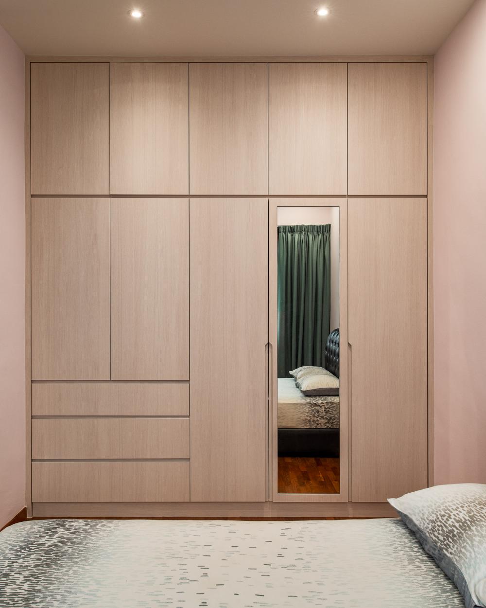 Country Bedroom with Parquet Floor and Wardrobe