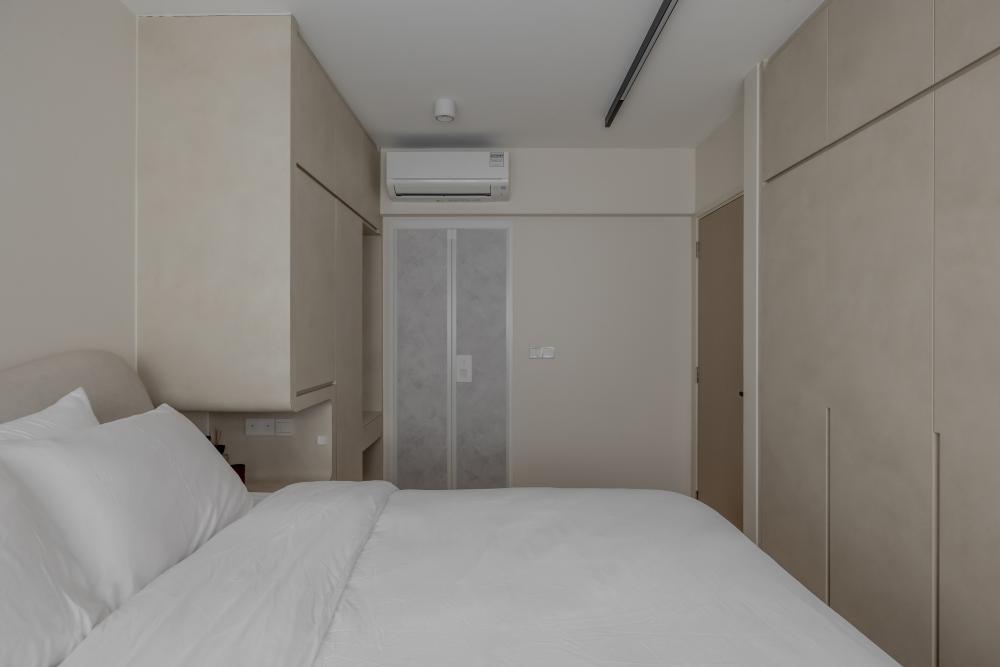 Minimalist Bedroom with Wardrobe and Storage Cabinets