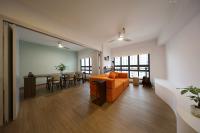 Minimalist Living Room at 4 Room BTO @ Tampines Green Jade