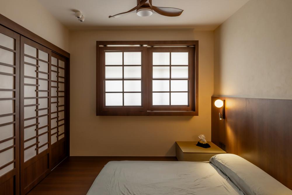 Contemporary Bedroom with Ceiling Light and Wardrobe
