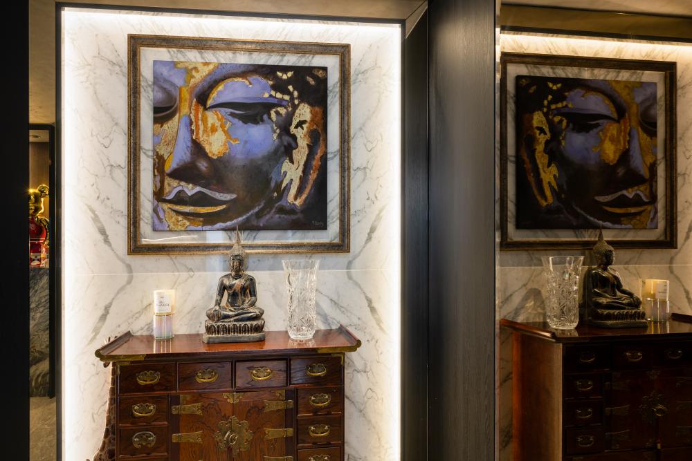 Modern Foyer with Artwork and Console Table