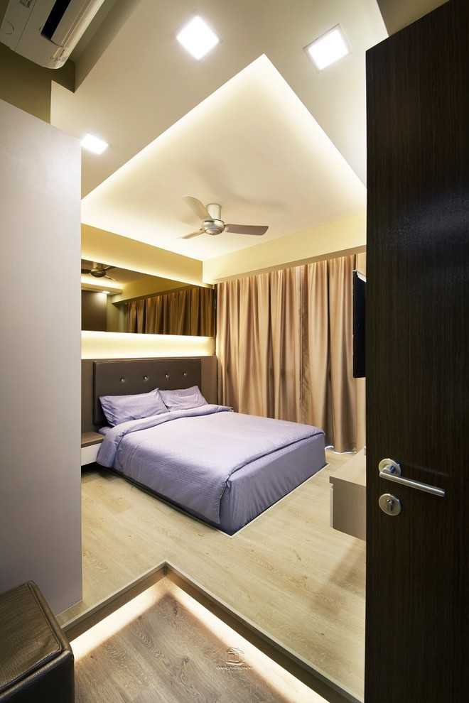 Contemporary Bedroom with Wardrobe and Sliding Wardrobe