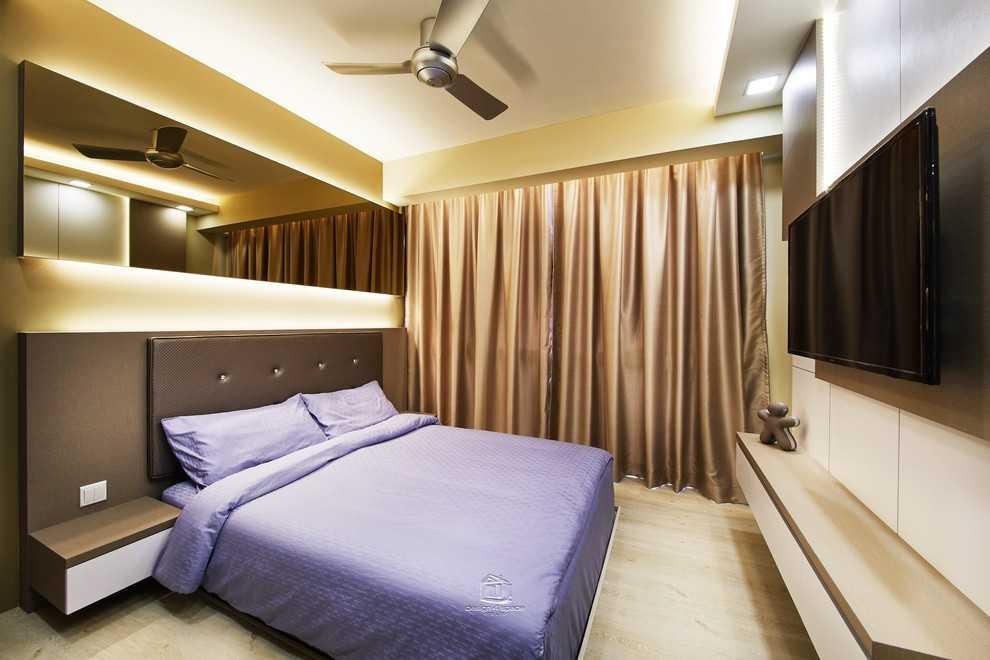 Contemporary Bedroom with Wardrobe and Built-in Bed