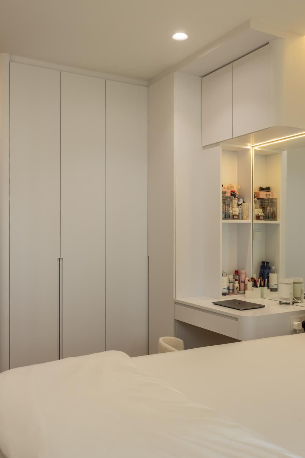 Scandinavian Bedroom with Cove Lighting and Wardrobe