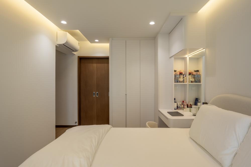 Scandinavian Bedroom with Wardrobe and Downlights