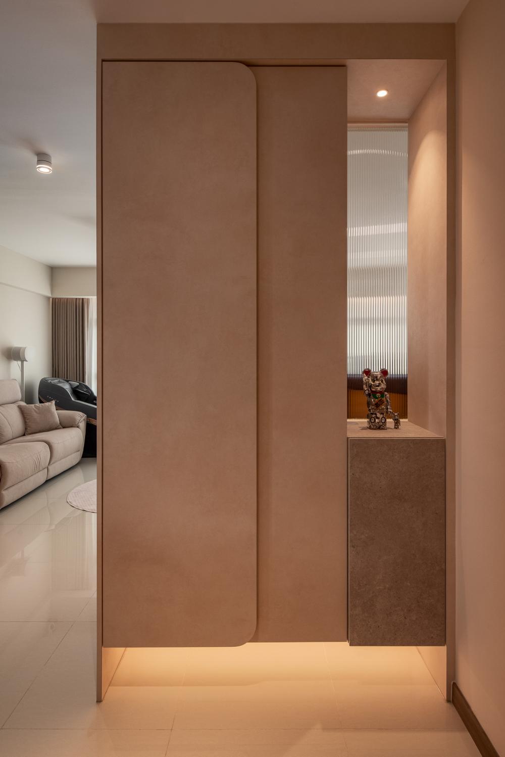 Minimalist Foyer with Console Table and Small Storage