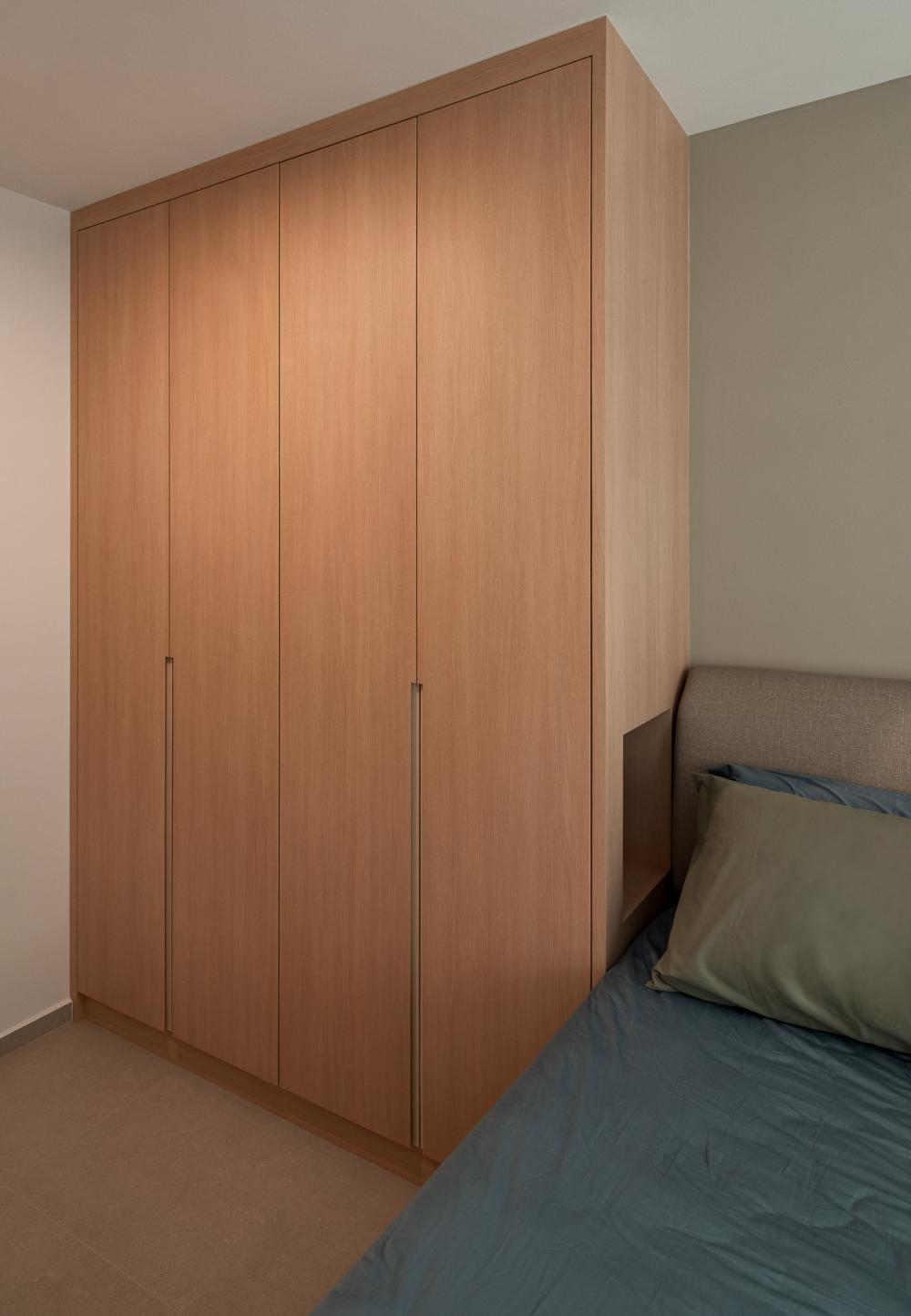 Scandinavian Bedroom with Wardrobe and Closet