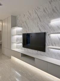 Modern Living Room at Condo Renovation @ Yishun Sapphire