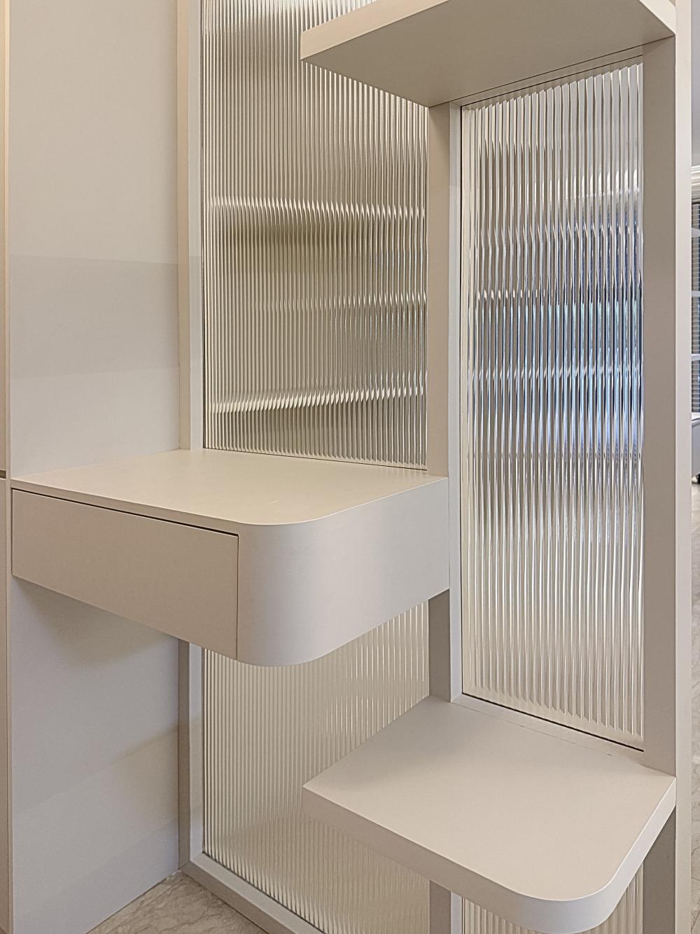 Modern Entryway with Panelling and Storage Cabinets