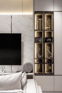 Modern Living Room at 4 Bedroom Condo @ JaceScape