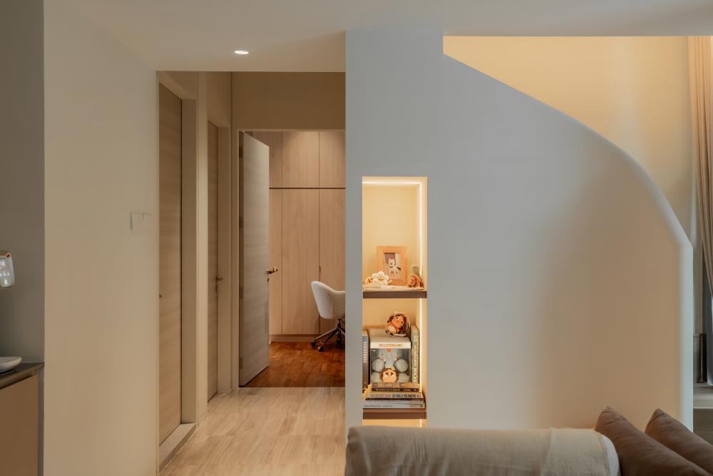 Minimalist Mezzanine with Staircase and Loft
