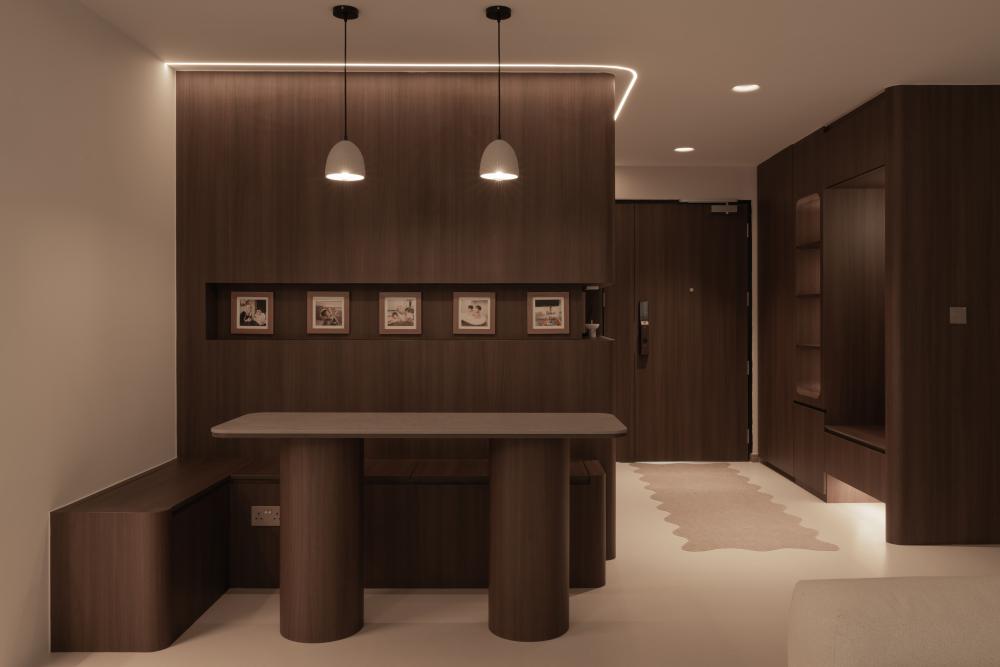 Contemporary Entryway with Seating Bench and Shoe Rack