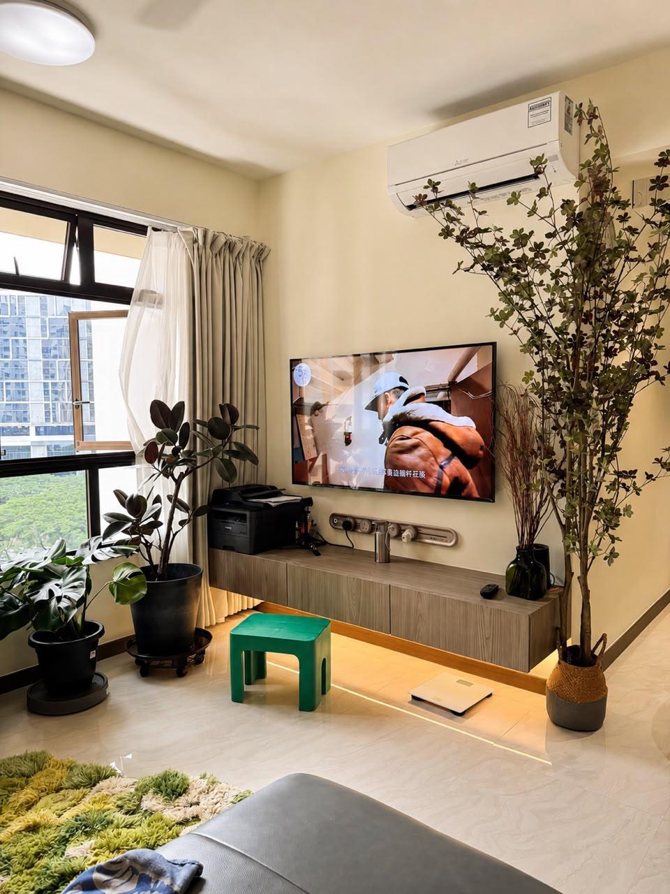 Modern Living Room with TV Console and TV