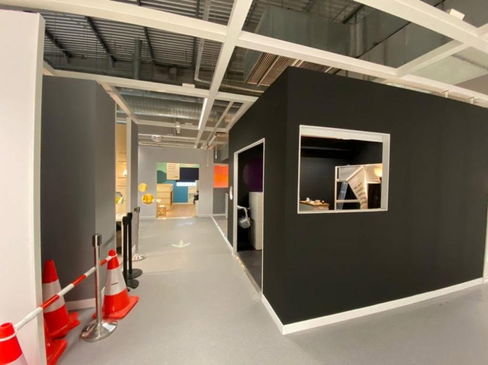 Modern Hallway with Artwork and Paintings