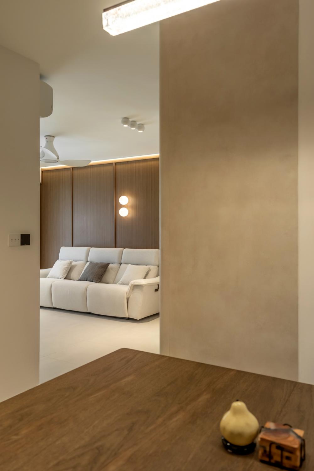 Scandinavian Dining Room with Feature Wall and Dining Table