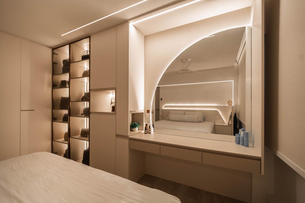 Contemporary Bedroom with Lighting and Decorative Lighting