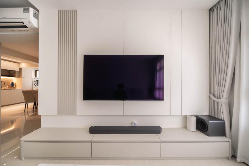 Contemporary Living Room with Sofa and TV